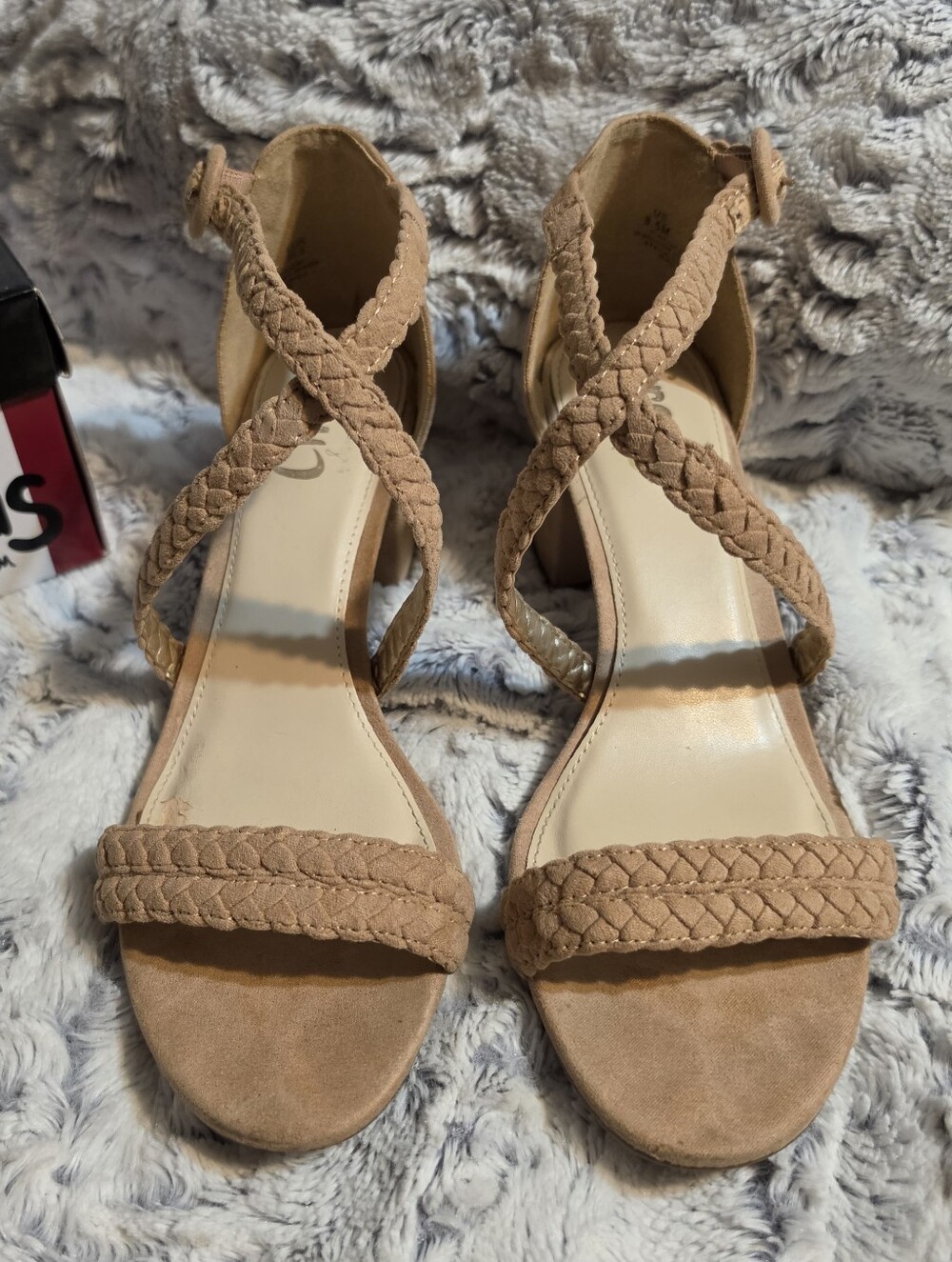 Chic Braided Strappy Heeled Sandals With Chunky Block Heels And Padded Footbed